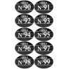 Numéros table de restaurant de 90 à 99 (10 fois 5x3.5cm) - Sticker/a