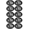 Numéros table de restaurant de 80 à 89 (10 fois 5x3.5cm) - Sticker/a