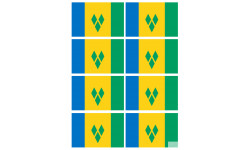 Saint-Vincent-et-les-Grenadines (8 fois 9.5x6.3cm) - Autocollant(sticker)