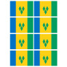 Saint-Vincent-et-les-Grenadines (8 fois 9.5x6.3cm) - Autocollant(sticker)