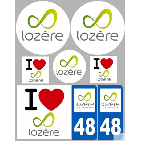 Lozère (8 autocollants variés) - Autocollant(sticker)