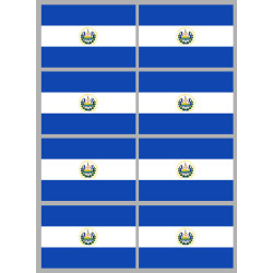 Drapeau Salvador (8 fois 9.5x6.3cm) - Sticker/autocollant