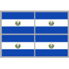 Drapeau Salvador (4 fois 9.5x6.3cm) - Sticker/autocollant