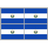 Drapeau Salvador (4 fois 9.5x6.3cm) - Autocollant(sticker)