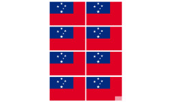 Drapeau Samoa (8 fois 9.5x6.3cm) - Autocollant(sticker)