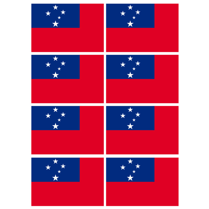 Drapeau Samoa (8 fois 9.5x6.3cm) - Sticker/autocollant