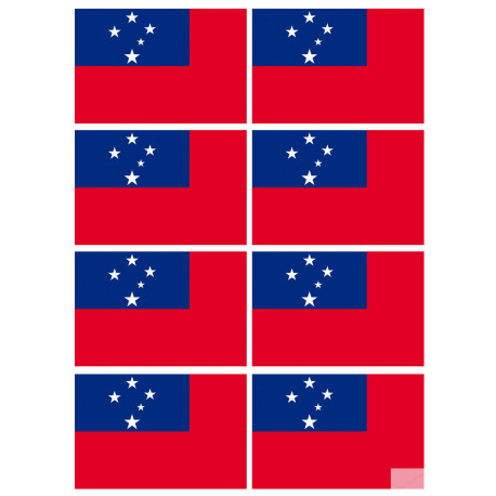 Drapeau Samoa (8 fois 9.5x6.3cm) - Autocollant(sticker)