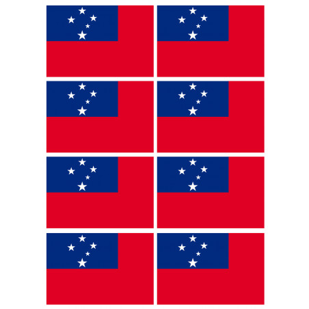 Drapeau Samoa (8 fois 9.5x6.3cm) - Autocollant(sticker)