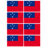 Drapeau Samoa (8 fois 9.5x6.3cm) - Autocollant(sticker)