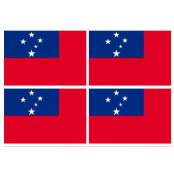 Drapeau Samoa (4 fois 9.5x6.3cm) - Sticker/autocollant