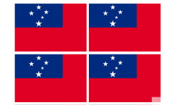 Drapeau Samoa (4 fois 9.5x6.3cm) - Autocollant(sticker)