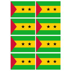 Drapeau Sao Tomé-et-Principe (8 fois 9.5x6.3cm) - Sticker/autocollant