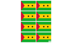 Drapeau Sao Tomé-et-Principe (8 fois 9.5x6.3cm) - Autocollant(sticker)