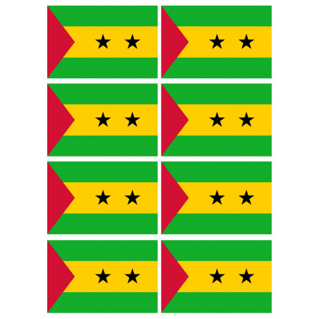 Drapeau Sao Tomé-et-Principe (8 fois 9.5x6.3cm) - Autocollant(sticker)