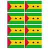 Drapeau Sao Tomé-et-Principe (8 fois 9.5x6.3cm) - Sticker/autocollant