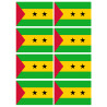 Drapeau Sao Tomé-et-Principe (8 fois 9.5x6.3cm) - Autocollant(sticker)