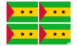 Drapeau Sao Tomé-et-Principe (4 fois 9.5x6.3cm) - Autocollant(sticker)