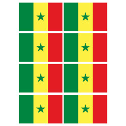 Drapeau Sénégal (8 fois 9.5x6.3cm) - Sticker/autocollant