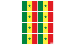 Drapeau Sénégal (8 fois 9.5x6.3cm) - Autocollant(sticker)