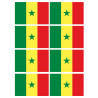 Drapeau Sénégal (8 fois 9.5x6.3cm) - Sticker/autocollant