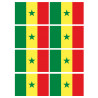 Drapeau Sénégal (8 fois 9.5x6.3cm) - Autocollant(sticker)