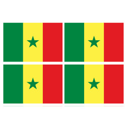 Drapeau Sénégal (4 fois 9.5x6.3cm) - Sticker/autocollant