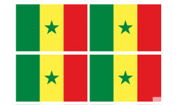 Drapeau Sénégal (4 fois 9.5x6.3cm) - Autocollant(sticker)