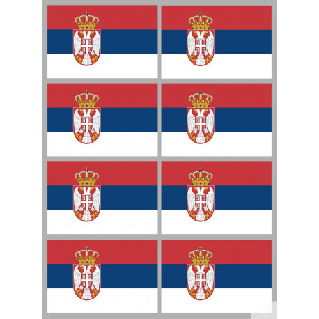 Drapeau Serbie (8 fois 9.5x6.3cm) - Autocollant(sticker)