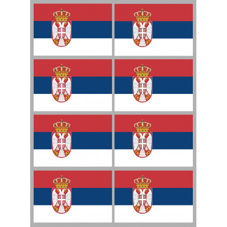 Drapeau Serbie (8 fois 9.5x6.3cm) - Autocollant(sticker)