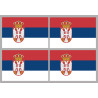 Drapeau Serbie (4 fois 9.5x6.3cm) - Sticker/autocollant