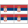 Drapeau Serbie (4 fois 9.5x6.3cm) - Autocollant(sticker)