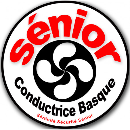 Conductrice Sénior Basque noir (15x15cm) - Autocollant(sticker)