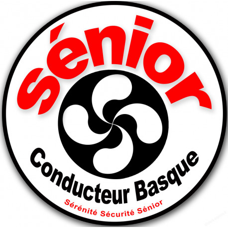 Conducteur Sénior Basque noir (10x10cm) - Autocollant(sticker)