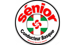 Conducteur Sénior drapeau Basque (15x15cm) - Autocollant(sticker)