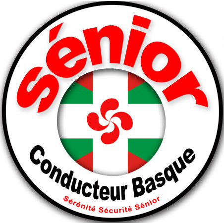 Conducteur Sénior drapeau Basque (15x15cm) - Autocollant(sticker)