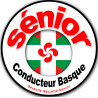 Conducteur Sénior drapeau Basque (10x10cm) - Autocollant(sticker)