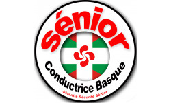 Conductrice Sénior drapeau Basque (15x15cm) - Autocollant(sticker)