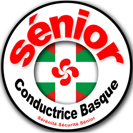 Conductrice Sénior drapeau Basque (15x15cm) - Autocollant(sticker)