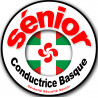 Conductrice Sénior drapeau Basque (10x10cm) - Autocollant(sticker)