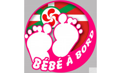 bébé à bord fille basque (10x10cm) - Autocollant(sticker)