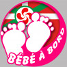 bébé à bord fille basque (10x10cm) - Autocollant(sticker)