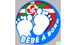 bébé à bord gars basque (10x10cm) - Autocollant(sticker)