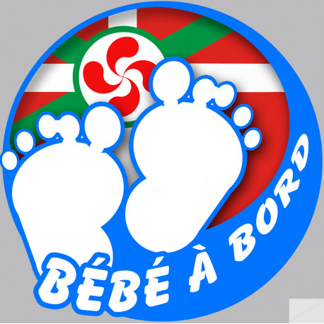 bébé à bord gars basque (10x10cm) - Autocollant(sticker)