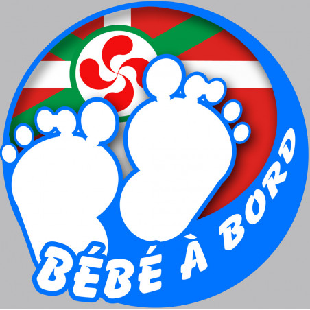 bébé à bord gars basque (10x10cm) - Autocollant(sticker)