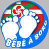 bébé à bord gars basque (10x10cm) - Autocollant(sticker)