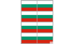 Drapeau Bulgarie - 8 stickers - 9.5 x 6.3 cm - Autocollant(sticker)