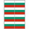 Drapeau Bulgarie - 8 stickers - 9.5 x 6.3 cm - Sticker/autocollant