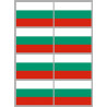 Drapeau Bulgarie - 8 stickers - 9.5 x 6.3 cm - Autocollant(sticker)