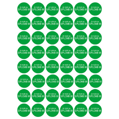 Série PRO SANS PLOMB 98 - 48 stickers de 2.8cm - Autocollant(sticker)