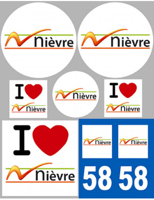 Nièvre (8 autocollants variés) - Autocollant(sticker)